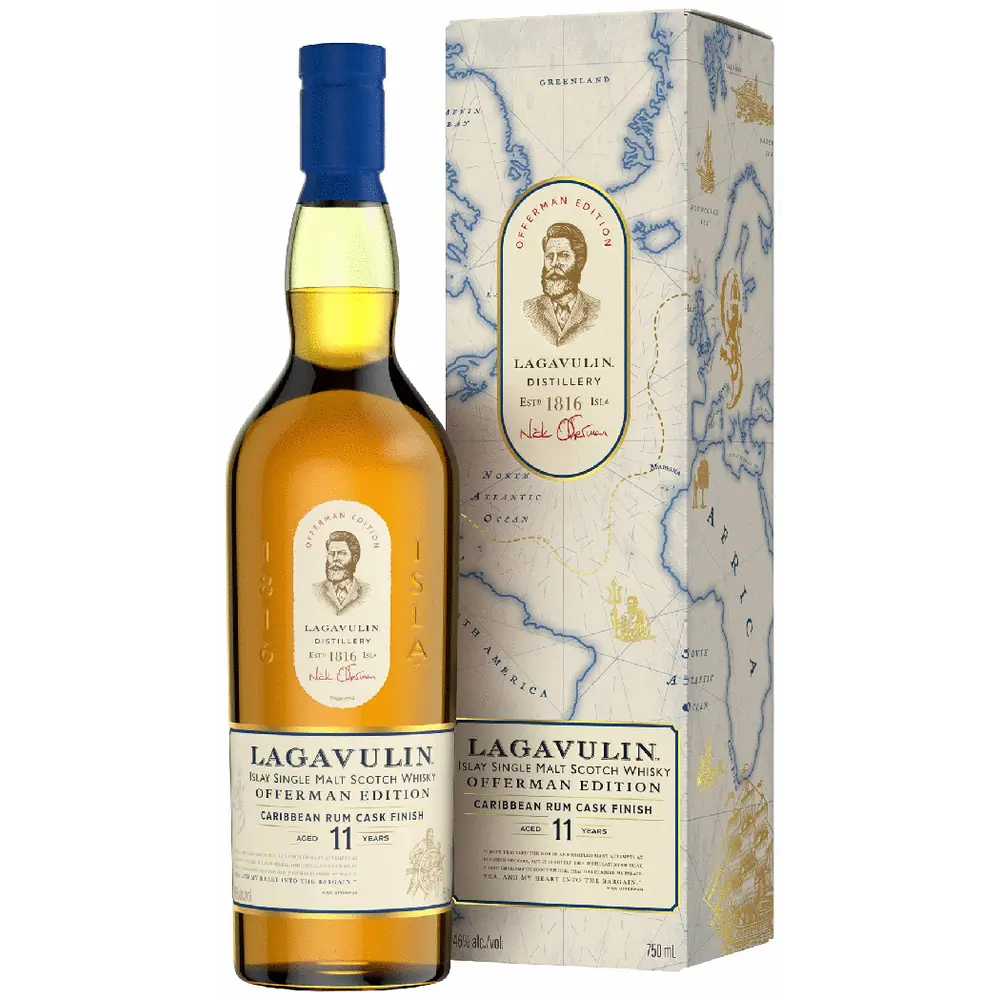 Lagavulin Offerman Edition Caribbean Rum Cask Finish Single Malt Whisky 11 Year old 750ML
